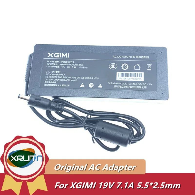 Original 19V 7.1A AC Power Adapter Charger สําหรับ XGIMI โปรเจคเตอร์ H1 H1S Z5 XF09G H3 ADP-120UH B 