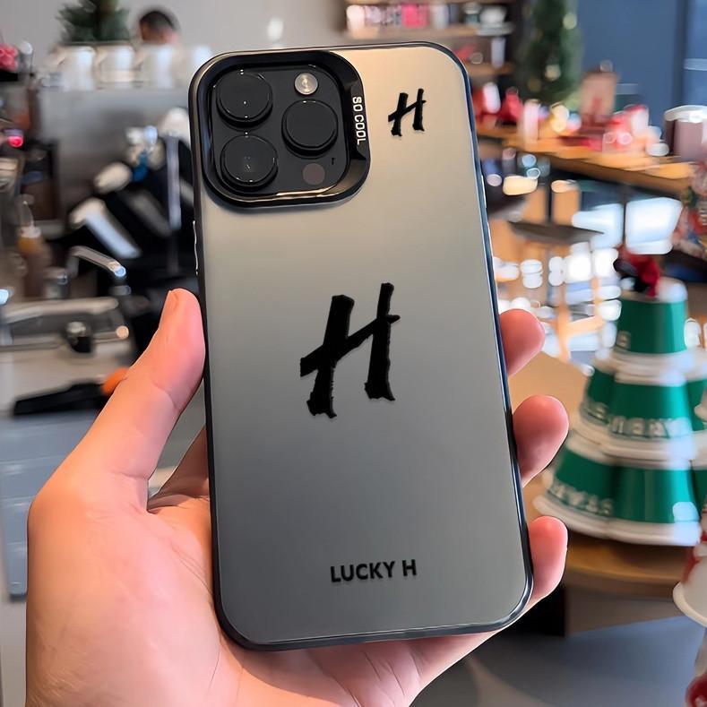 เคสไอโฟน16 15 14 13 12 11 Pro Max Case Lucky letter H pattern luxury Compatible เคส iPhone 16,15,14,