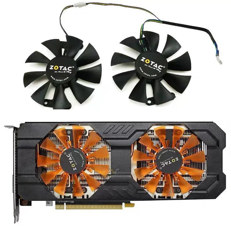 *2PCS ยี่ห้อใหม่ Zotac GTX950 970 750TI 760 Thunderbolt HA DIY กราฟิกการ์ดพัดลม-