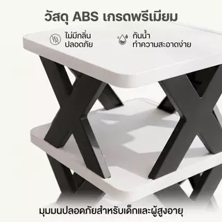 ชั้นวางรองเท้า X 7 ชั้น ABS ปรับชั้นได้ 4 สี ฐาน26x24ซม. สูง17.5ซม. ประหยัดพื้นที่ ประกอบง่าย สำหรับคอนโด หอพัก ห้องเช่า