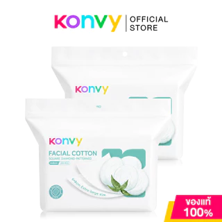 [Buy 1 Get 1] Konvy Facial Cotton 240pcs สำลีแผ่นสำหรับเช็ดหน้า 240 แผ่น จากคอนวี่.