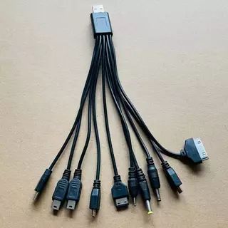 Blossomh Multi Pin Cable Charger USB Adapter Cable Data Wire Cord 10 in 1 มัลติฟังก์ชั่น USB Data Transfer Cable Universal ใหม่