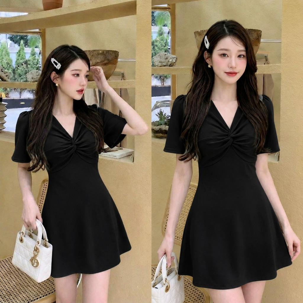 💫S-5XL พร้อมจัดส่ง【EVIOVIO】💞ชุดเดรสแขนระบาย รุ่นยอดฮิต ใส่ทำงานสวย พรางหุ่น ชุดสุภาพ ชุดสาวอวบ ใส่ได้หลายโอกาส🪷