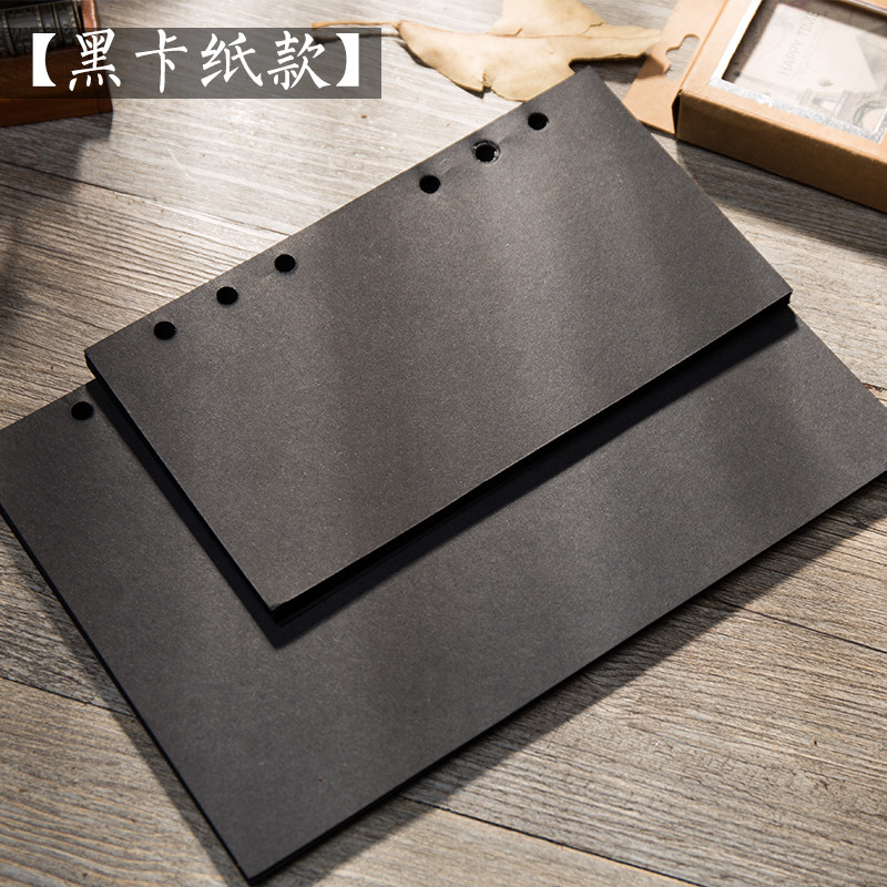 คู่มือ Refill Travel Notepad Dowling Paper กระดาษสีดํา Refill A5A7A6 Hole Loose-leaf Notebook Refill