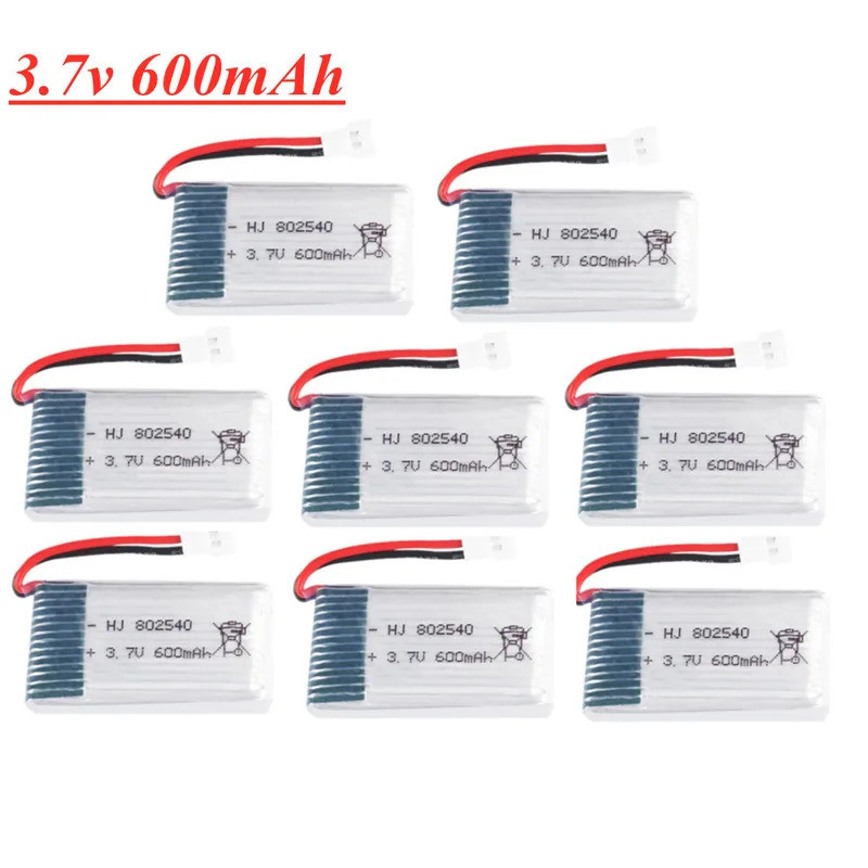 3.7V 600mAh 802540 แบตเตอรี่ Lipo สําหรับ SYMA X5C X5C-1 X5 H5C X5SW RC Quadcopter อะไหล่ 3.7 V Dron