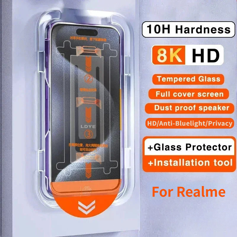 กระจกนิรภัยอัตโนมัติกําจัดฝุ่นชุดสําหรับRealme X Ace X2 Pro GT Noe2 6 7 Q2 Q3i V13 X7 7 8 9 Pro Q3 P