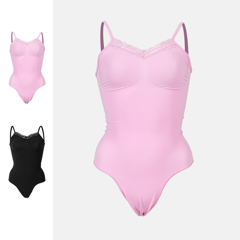 SKIMS SEAMLESS LACE THONG BODYSUIT 无丝身 塑料理字连体