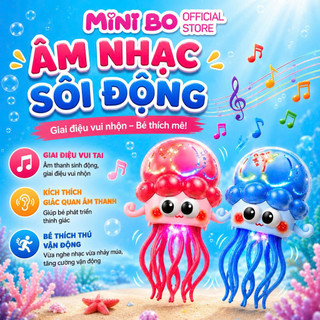 Đồ Chơi Bạch Tuộc LED Thông Minh Tự Đổi Hướng, Nhảy Múa Theo Nhạc Cho Bé MINI BOO