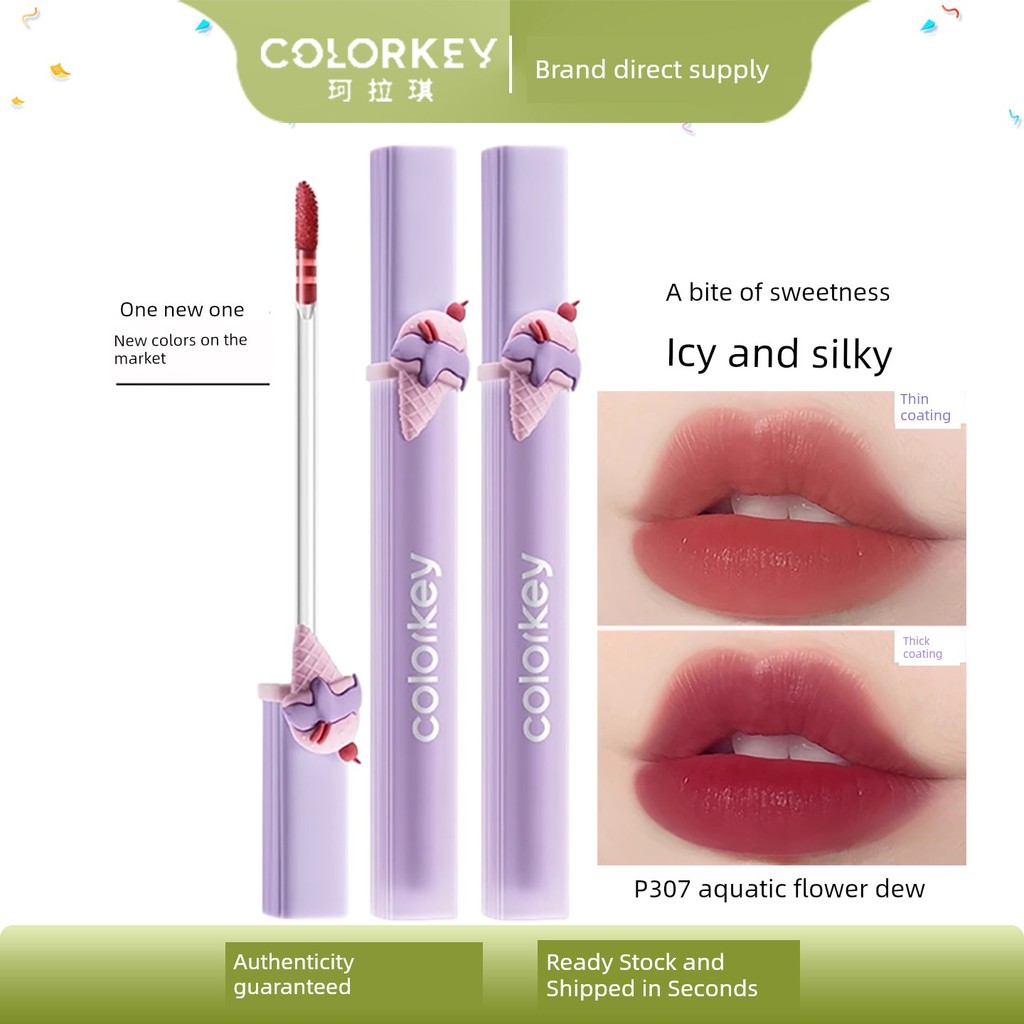 ลิปมัน น้ำตาลกรวด Colorkey Kolaqi Ice Cream Lip Gloss O344 ลิปกลอส O375 ลิปสติก Matte O323 ไม่ใช่ Ea