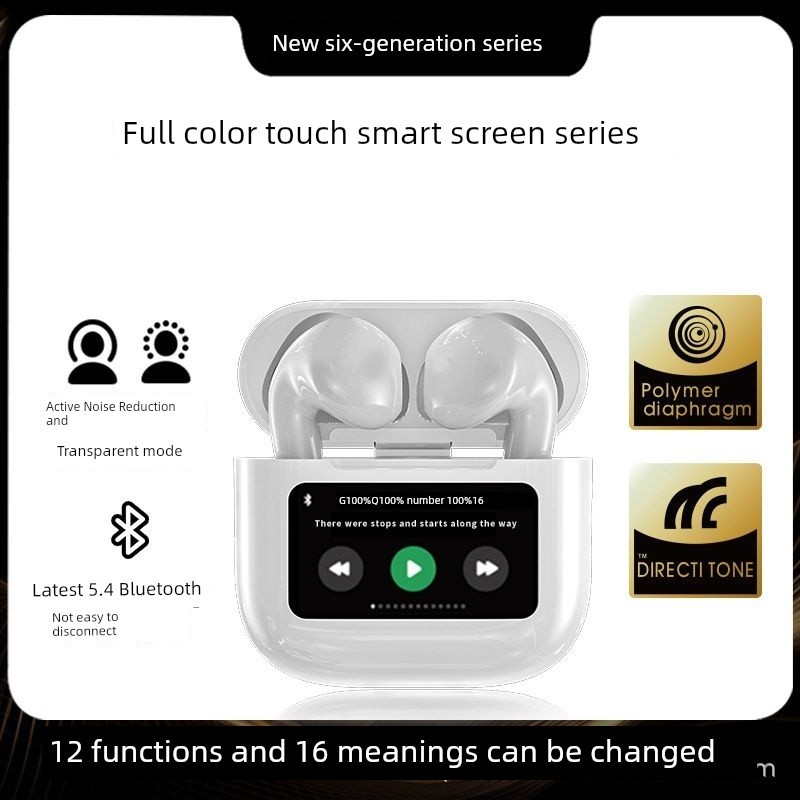 หูฟังไร้สาย หูฟัง bluetooth A12pro หน้าจอสี Touch ENC Active Noise Cancellation HIFI อายุการใช้งานแบ