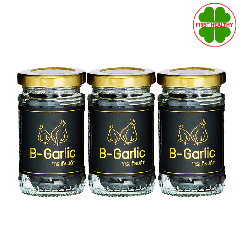 B-Garlic บีการ์ลิค " ส่งฟรี เซ็ต 3 ขวด " กระเทียมดำ รสหวาน ทานง่าย ( 1 ขวด/60 กรัม)