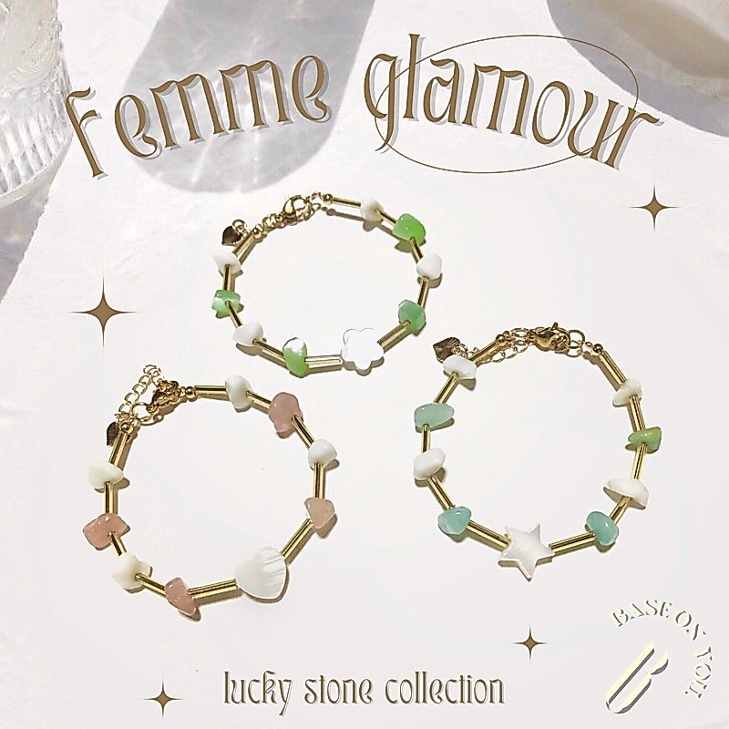 BASE ON YOU - Lucky stone collection : FEMME GLAMOUR (สร้อยคอ/สร้อยข้อมือ/ข้อเท้าหินนำโชค)
