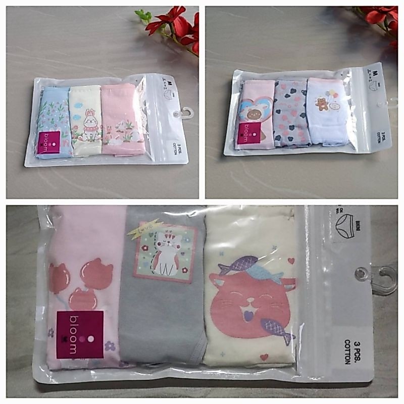 กางเกงใน wacoal แบบแพ็ค 3ตัว ทรง Bikiniผ้า cotton 100%