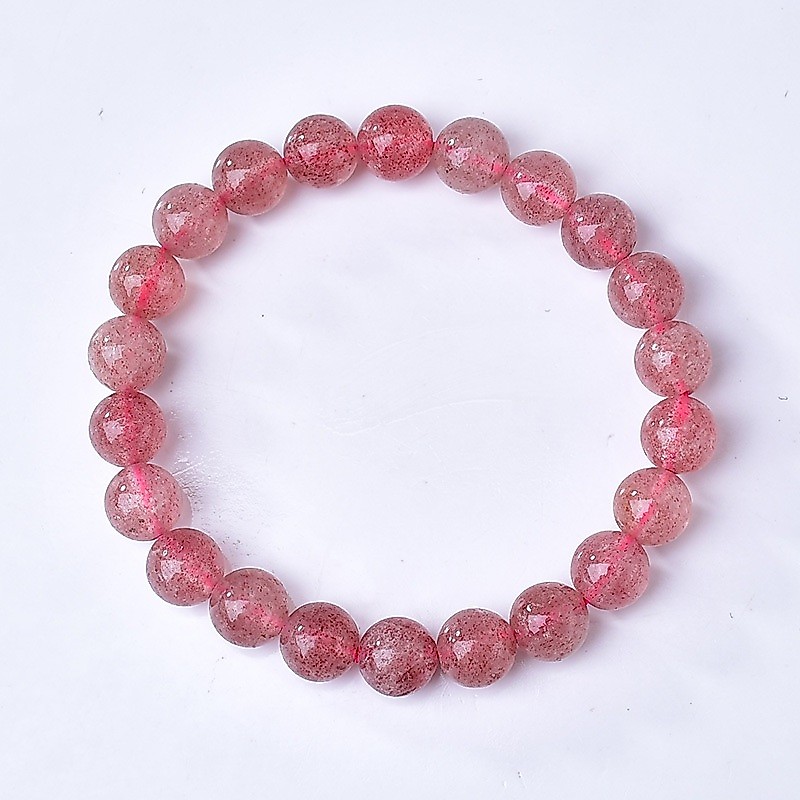 สตรอเบอร์รี่สีแดงควอตซ์สร้อยข้อมือคริสตัลธรรมชาติสุขภาพกําไลโยคะสายรัดข้อมือผู้หญิงเครื่องประดับ