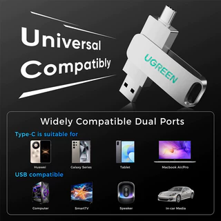 Ugreen OTG ไดรฟ์ปากกา Usb 512GB 1TB 2TB TYPE-C แฟลชไดรฟ์ PenDrive สําหรับ Android iPhone 15/16/17