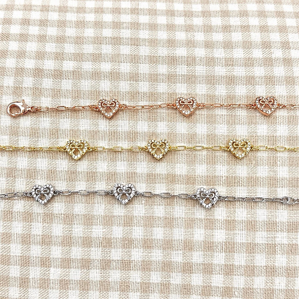 Socrush.bkk | HONEY BOW bracelet🎀💗 | SB-037 | กำไล สร้อยข้อมือ โบว์ หัวใจ