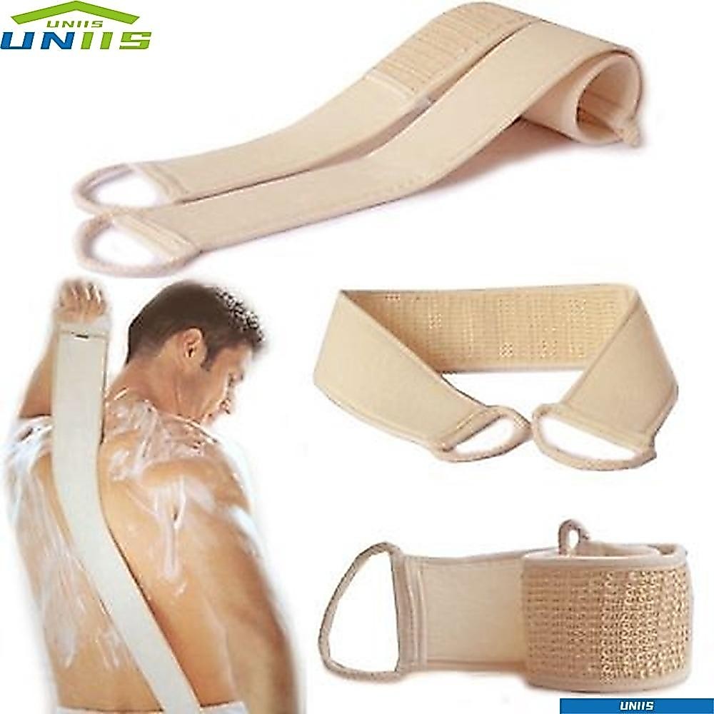 Uniis สายรัดหลัง ใยบวบ ผ้าเทอร์รี่ สองด้าน ขัดผิว อาบน้ํา เข็มขัดนวดตัว แถบผ้าขนหนู ทัพพี ใยบวบ อาบน้ํา ร่างกาย ขัดหลัง อาบน้ํา ถู