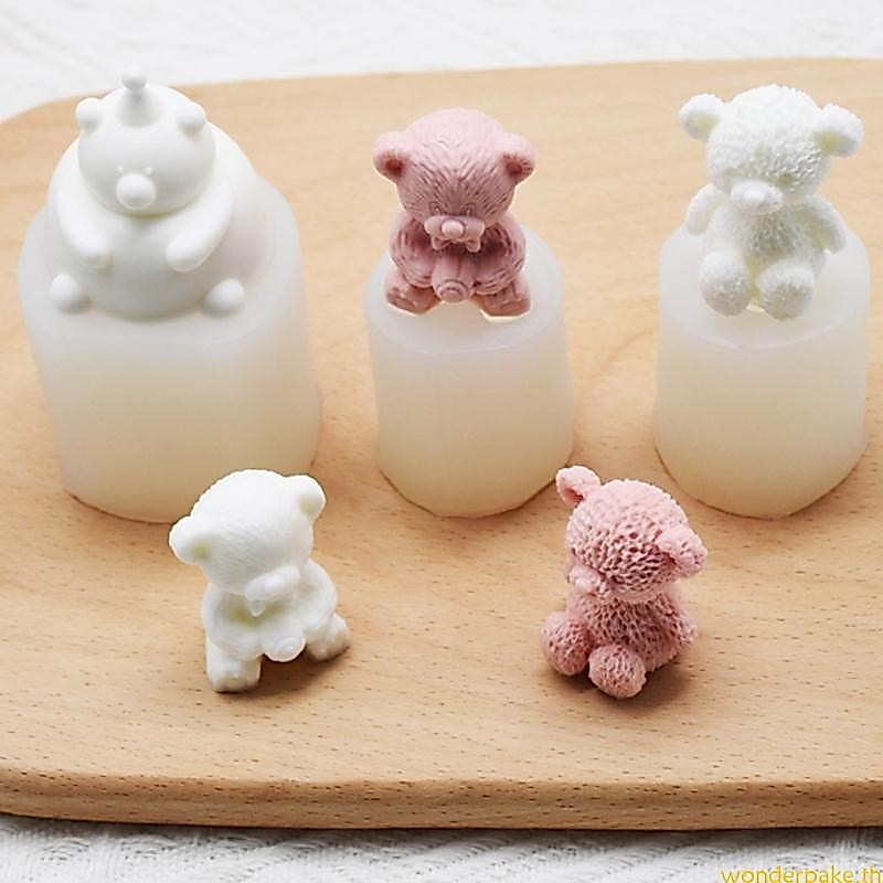Wonder DIY Handmade ซิลิโคน Fondant แม่พิมพ์สบู่ทําอุปกรณ์การ์ตูนน่ารักหมีเค้กตกแต่งแม่พิมพ์ยืดหยุ่น Home