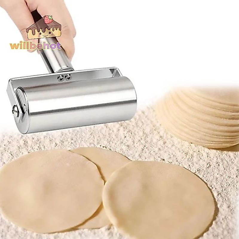 [WillbehotT] สแตนเลสคู่ Rolling Pin Non-stick Dough Pastry Roller ครัวเกี๊ยวเครื่องก๋วยเตี๋ยวพิซซ่าพายเครื่องมืออบ [ใหม่]
