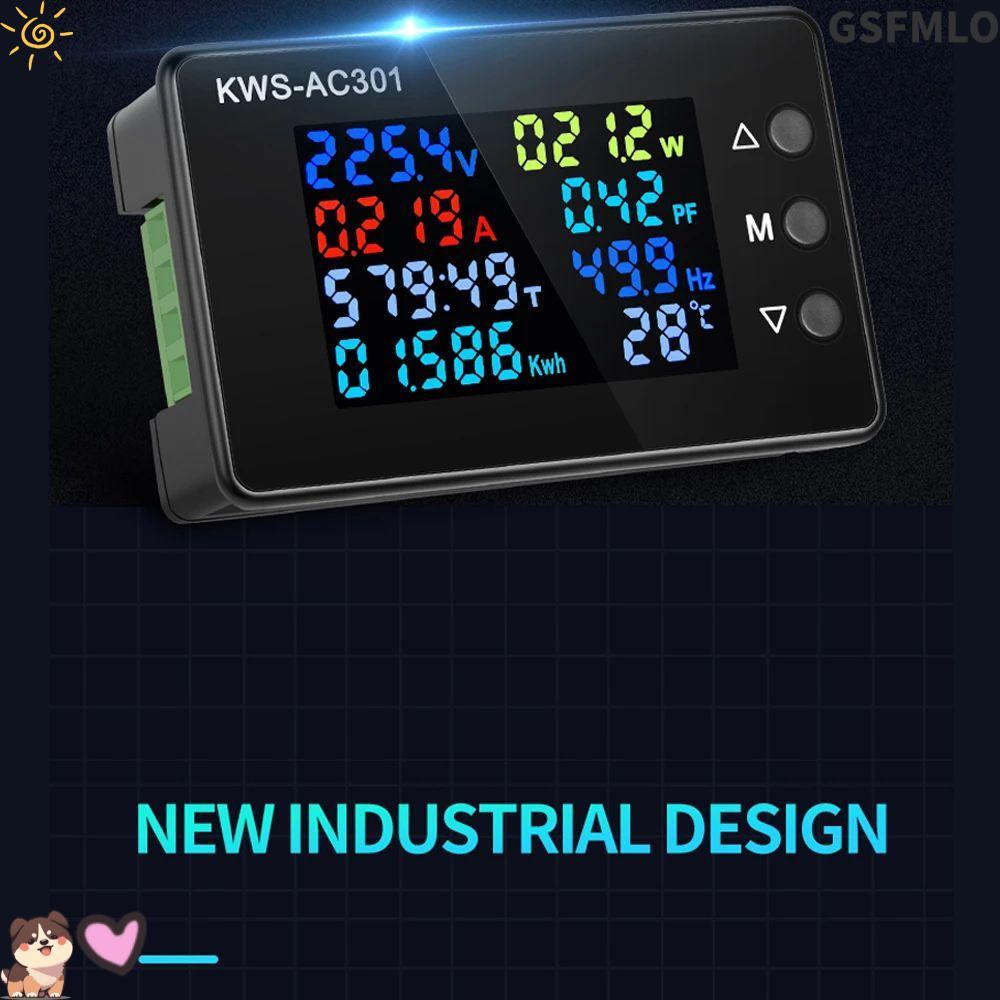 GSFMLO ดิจิตอลโวลต์มิเตอร์แอมป์มิเตอร์ KWS-AC301 AC 50-300V ชิปเฉพาะเครื่องตรวจจับพลังงานเมตร
