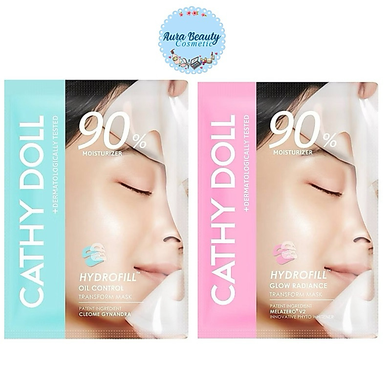 1แผ่น Cathy Doll Hydrofill Transform Mask 90% Miosturizer 33g มาสก์ไฮโดรเจล แผ่นมาสก์หน้า
