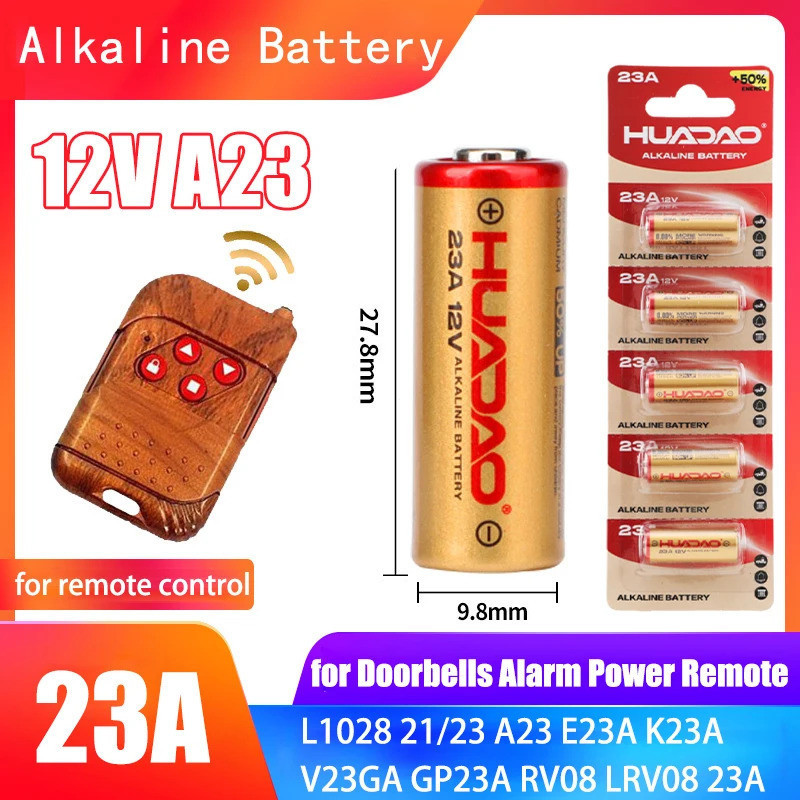 23A 12V Batterie สําหรับ Doorbell รีโมทคอนโทรลของเล่นแห้งแบตเตอรี่อัลคาไลน์ L1028 21/23 A23 E23A K23