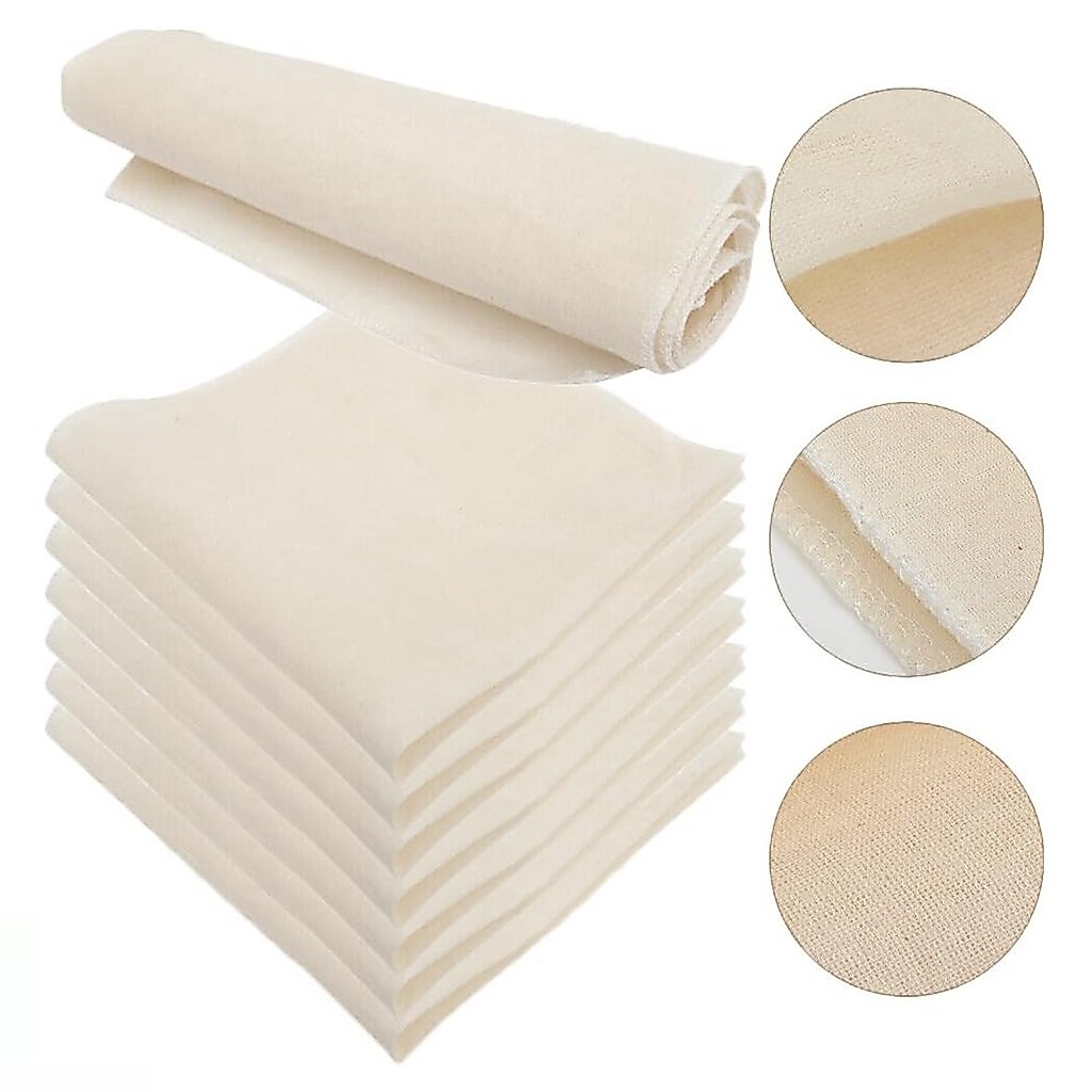 ผ้าชีสกรองผ้าฝ้ายไม่ฟอกขาว Precut Cheesecloth กรองที่แม่นยํา Muslin ผ้าสําหรับทําอาหารโยเกิร์ตสายพันธุ์