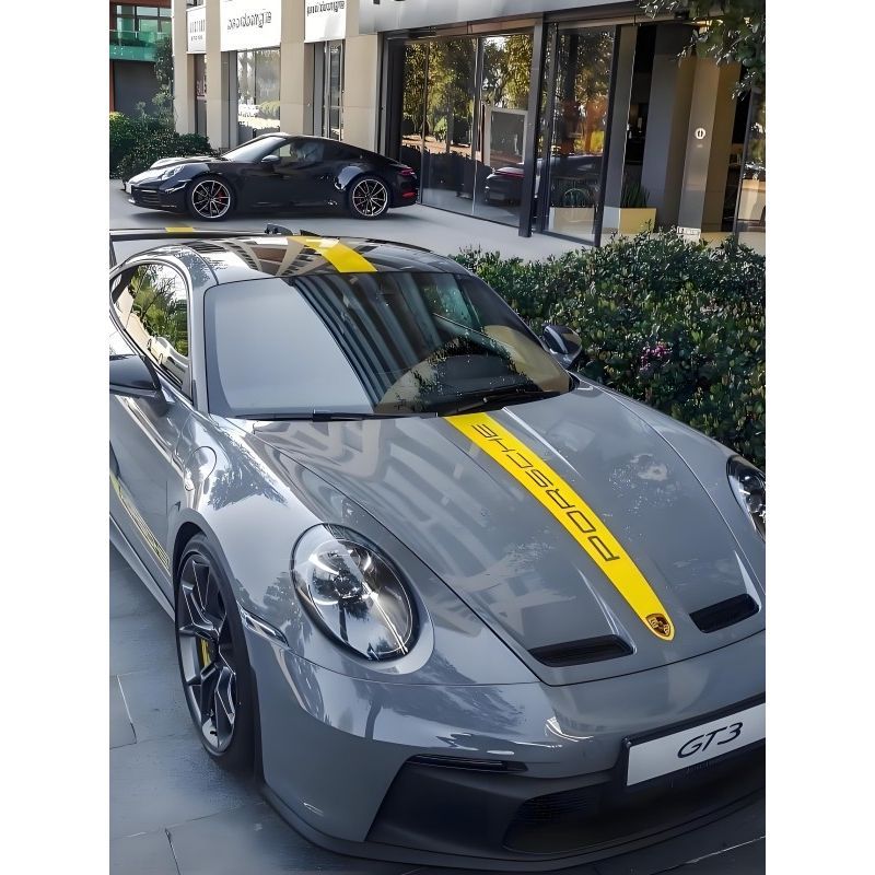 Suitable for PORSCHE stickers, 911 single-stripe track decals, 718, Boxster body and hood PET sticke