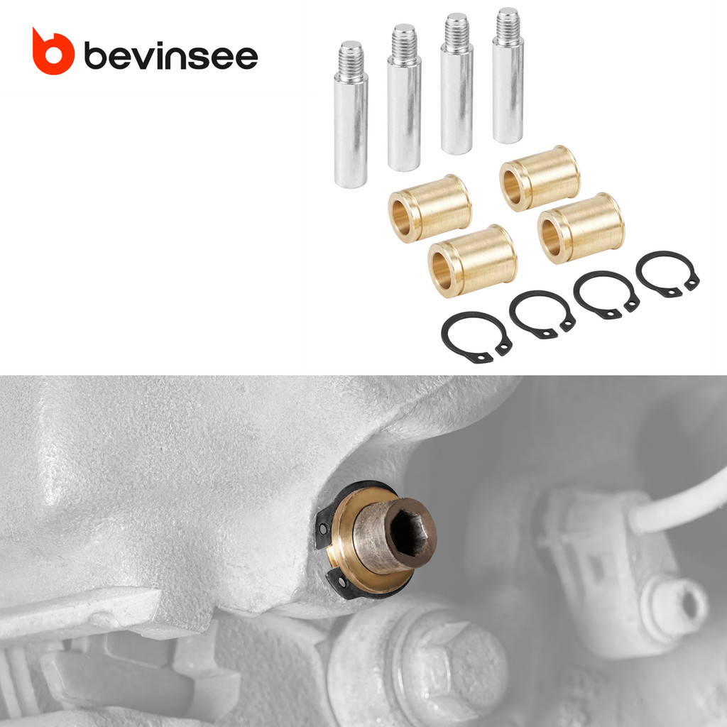 BEVINSEE เบรค Caliper ท่องเที่ยว Bushings & Slider Pins สําหรับ BMW E39 E34 E28 E30 E36 E46 E90 E91 