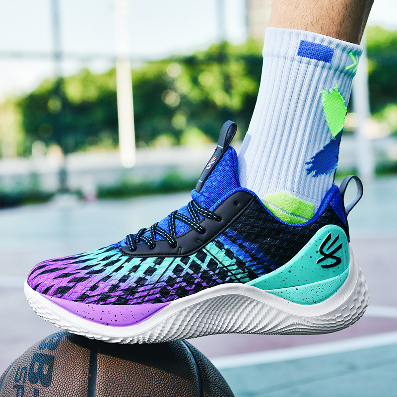 Curry 10th Generation Low-TopจริงCombatรองเท้าบาสเก็ตบอลผู้ชายNorth Lightตาข่ายBreathable Soft-Soled