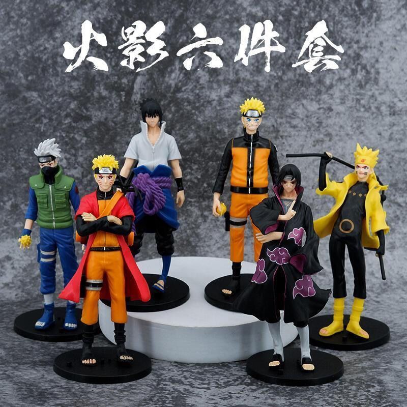 23 ซม.6 Naruto Live-Action Figures Naruto Kakashi Sasuke Itachi ชุดเครื่องประดับ
