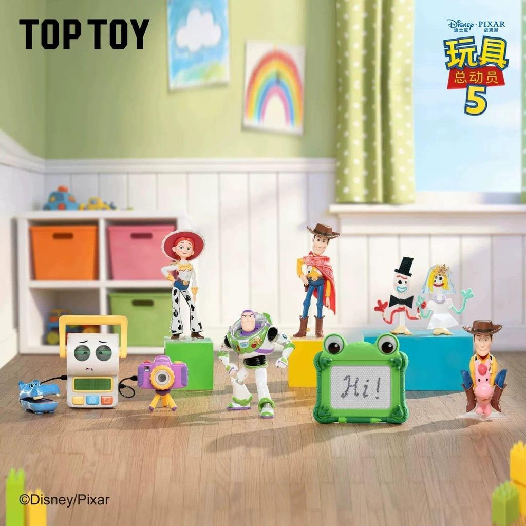 พร้อมสต็อก ของแท้ TOPTOY Toy Story 5 Forever Partner Mystery Box 6 Regular + 1 ซ่อนเคลื่อนย้ายได้ Buzz Lightyear, กบกระดานวาดภาพ Xiaohe อินเทรนด์เล่นตุ๊กตาของขวัญ