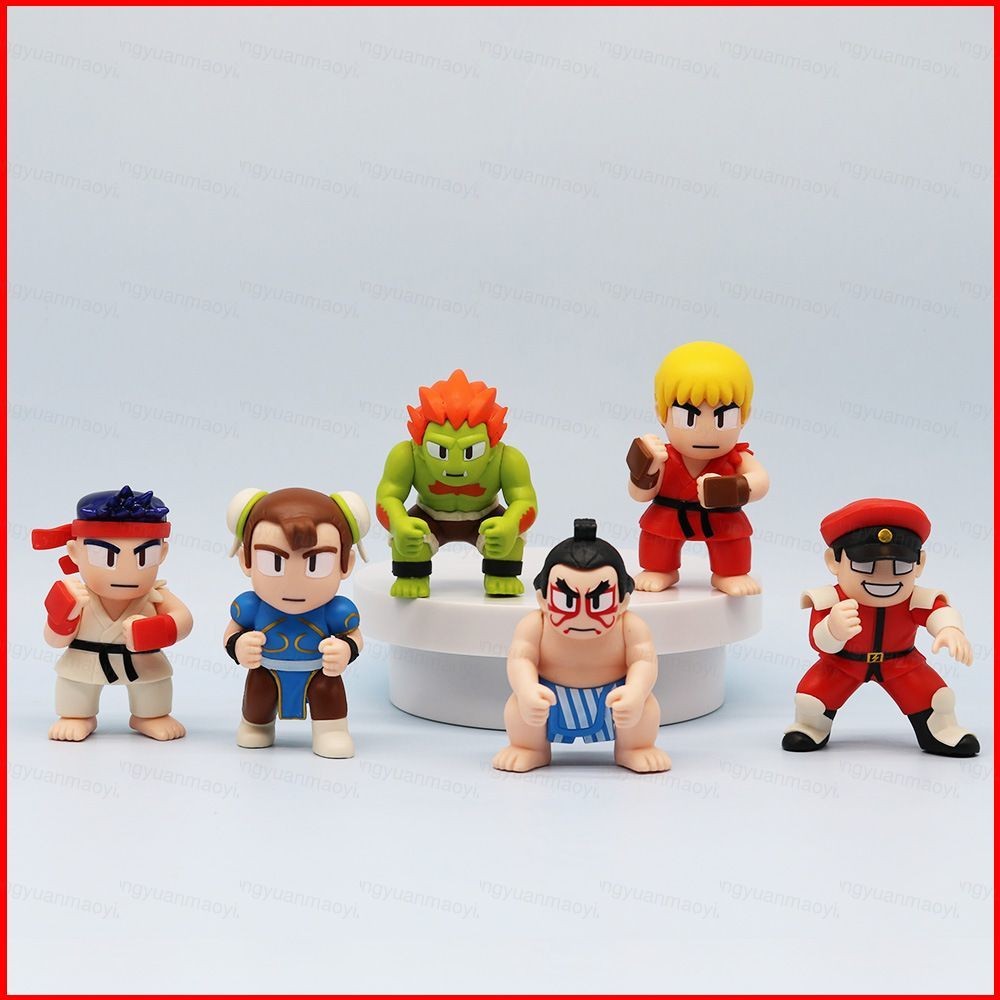 ZY2 6pcs SF Street Fighter Action Figure รุ่น Q RYU KEN CHUN LI HONDA BLANKA Vega ตุ๊กตาของเล่นสําหร