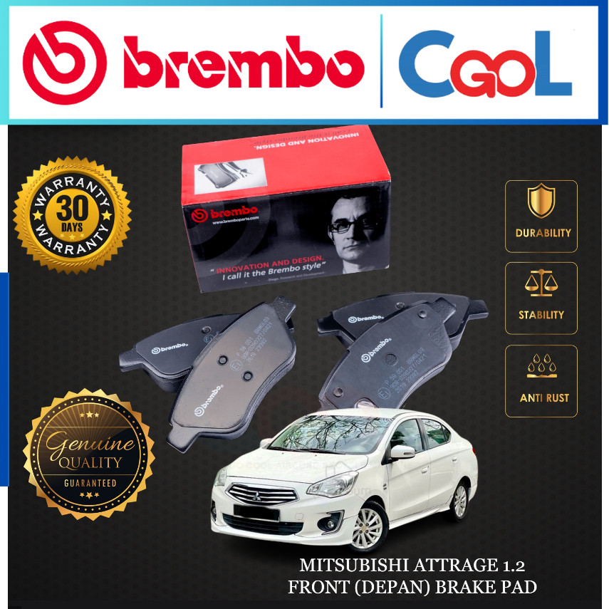 MITSUBISHI ATTRAGE 1.2 FRONT (DEPAN) ผ้าเบรค FW BREMBO