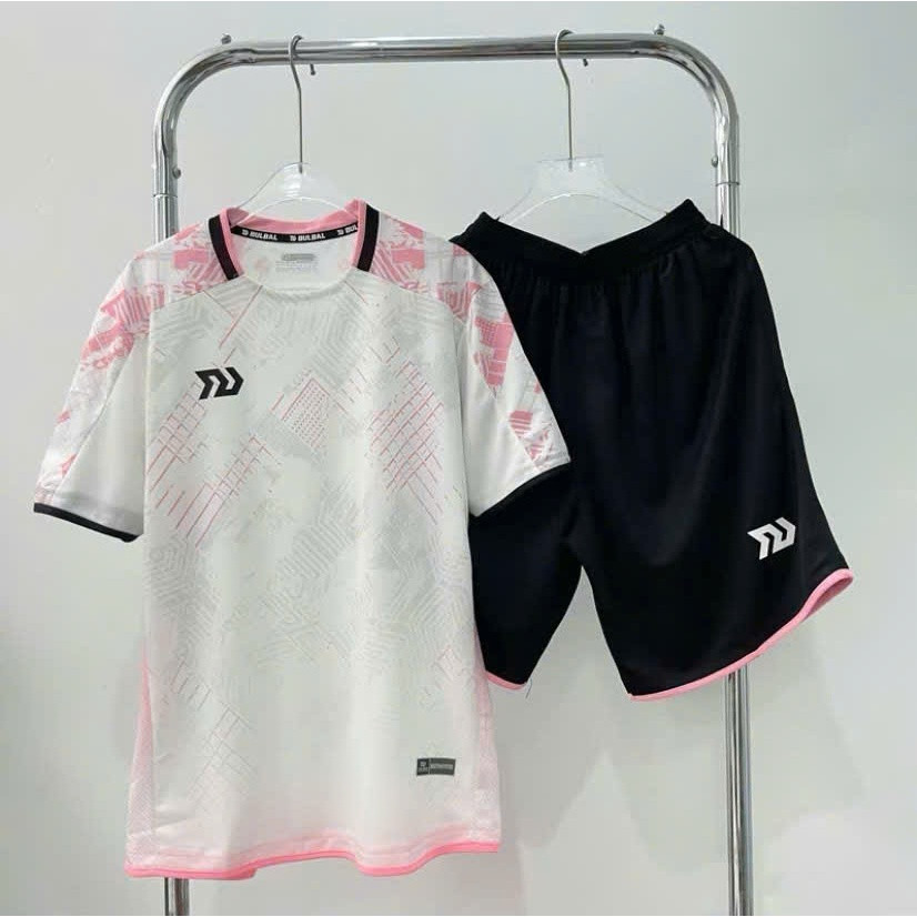 Bulbal Soccer เสื้อผ้าสีขาวสีชมพูถุงน่องเย็นพิมพ์ชื่อและหมายเลข 3D ตามชุดฟุตบอล Y/c สําหรับผู้ชายผู้