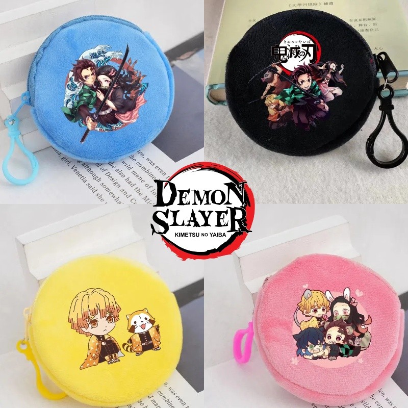 Demon Slayer กระเป๋าสตางค์เหรียญเก็บกระเป๋าแขวนตกแต่ง plush mini กระเป๋าสตางค์ party ของขวัญวันเกิด