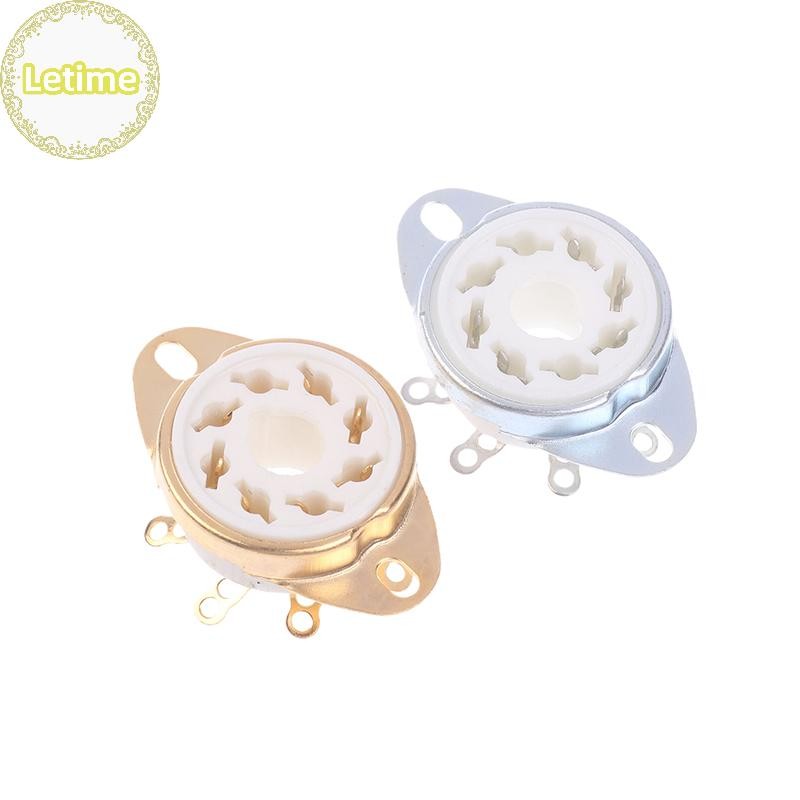 Letime 1 PC 8Pin GZC8-Y-6 Octal ซ็อกเก็ตเซรามิควาล์วฐานแจ็คสําหรับ KT88/6550/EL34/6P6P/6V6/6N8P/6SN7