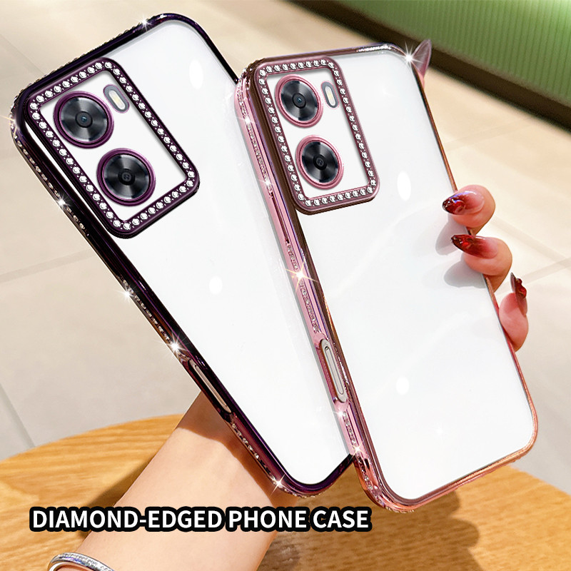 OPPO A57 CPH2387 A57S CPH2473 A77 CPH2385 A77S A57E CPH2387 Electroplated โปร่งใสเคสโทรศัพท์แบบนิ่มพ