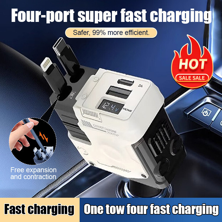 Mecha Car Charger 4 in 1 Flash Super Fast Charger