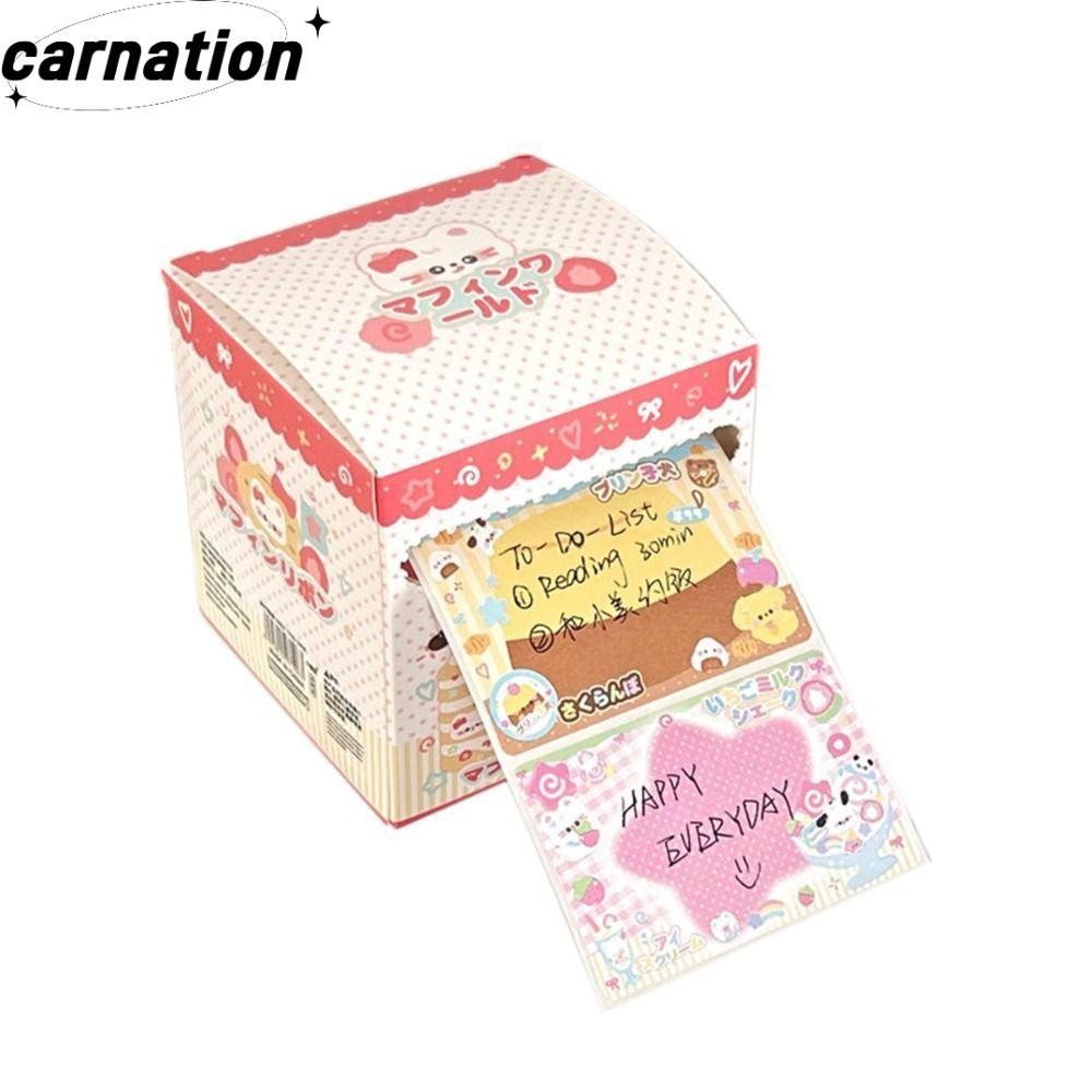Carnation 256 ชิ้น/เซ็ต Memo Pad, การออกแบบแบบดึงออก DIY Sticky Note, Kawaii กาวมัลติฟังก์ชั่นป้ายเครื่องเขียนสติกเกอร์โรงเรียน/สํานักงาน