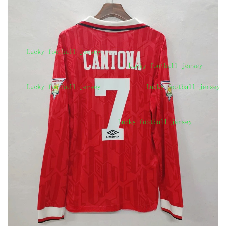 1992/94 เสื้อฟุตบอลฟุตบอลย้อนยุคแมนเชสเตอร์ยูไนเต็ด mu home แขนยาว