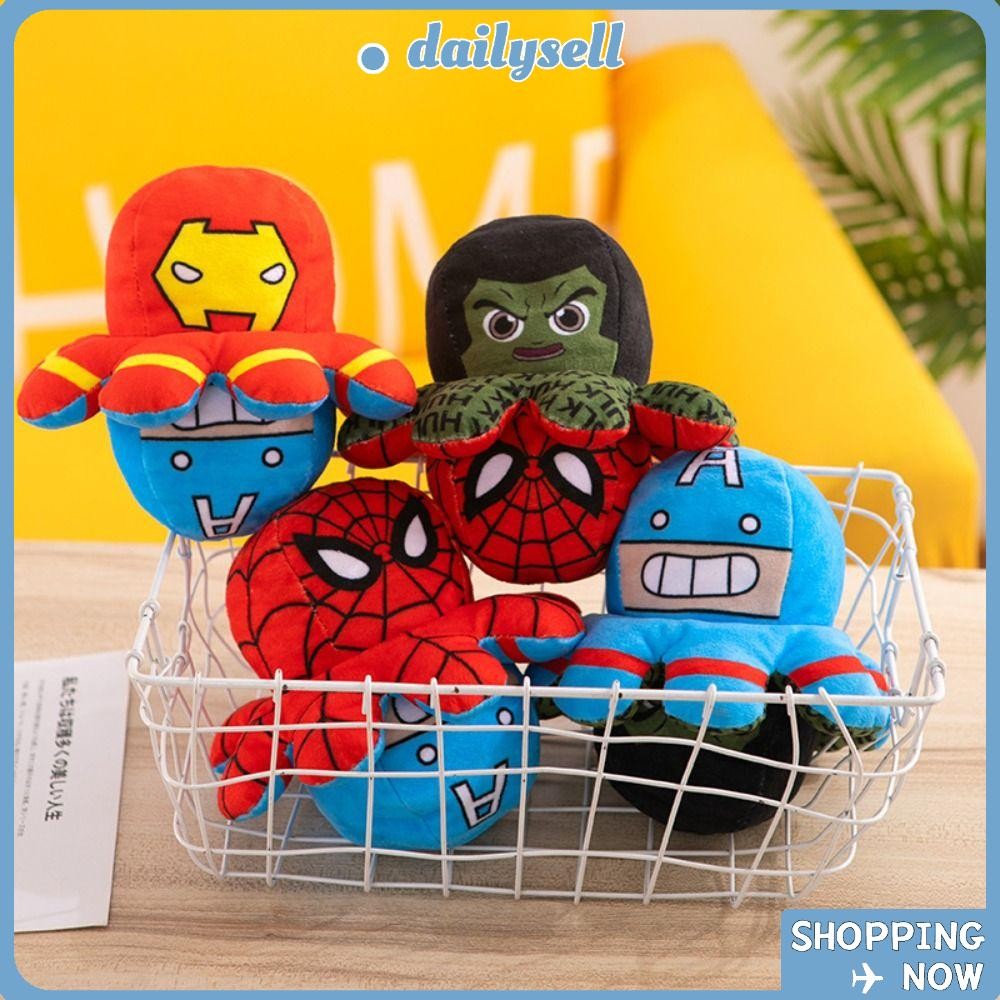 DAILY Flip Octopus Doll, Super Hero Octopus Plush Toy, Soft Avengers Spiderman Rotatable Cartoon Toy