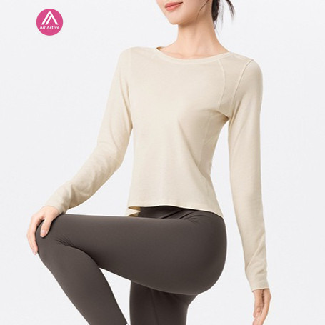 AirActive Casual Yoga Sports T-shirt long Sleeves Crew Neck Breathable
