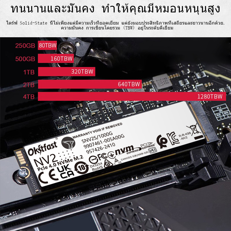 Okitfast NV3 NVMe PCIe Gen 4.0 SSD ความเร็วอ่าน UT 6000MB/s - 500GB/1TB/2TB/4TB