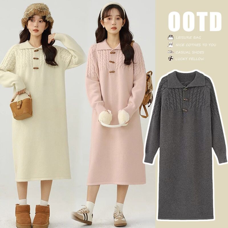 ชุดคลุมท้องถักหนาสำหรับฤดูใบไม้ร่วงและฤดูหนาว