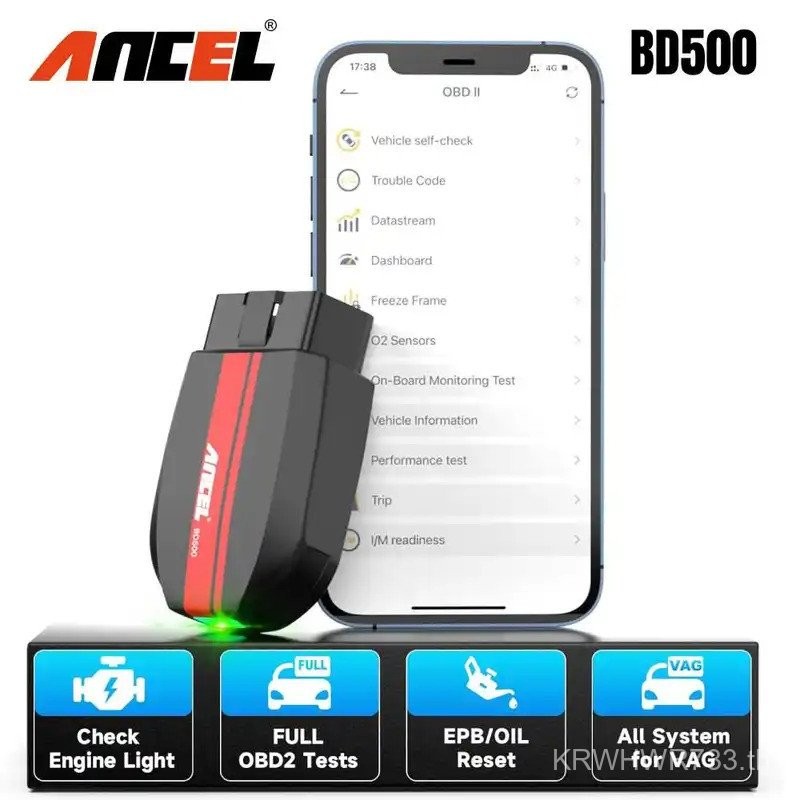 ANCEL BD500 บลูทูธเครื่องมือสแกนวินิจฉัยสําหรับ VW Audi Skoda ระบบเต็มรูปแบบ Volkswagen OBD2 เครื่อง