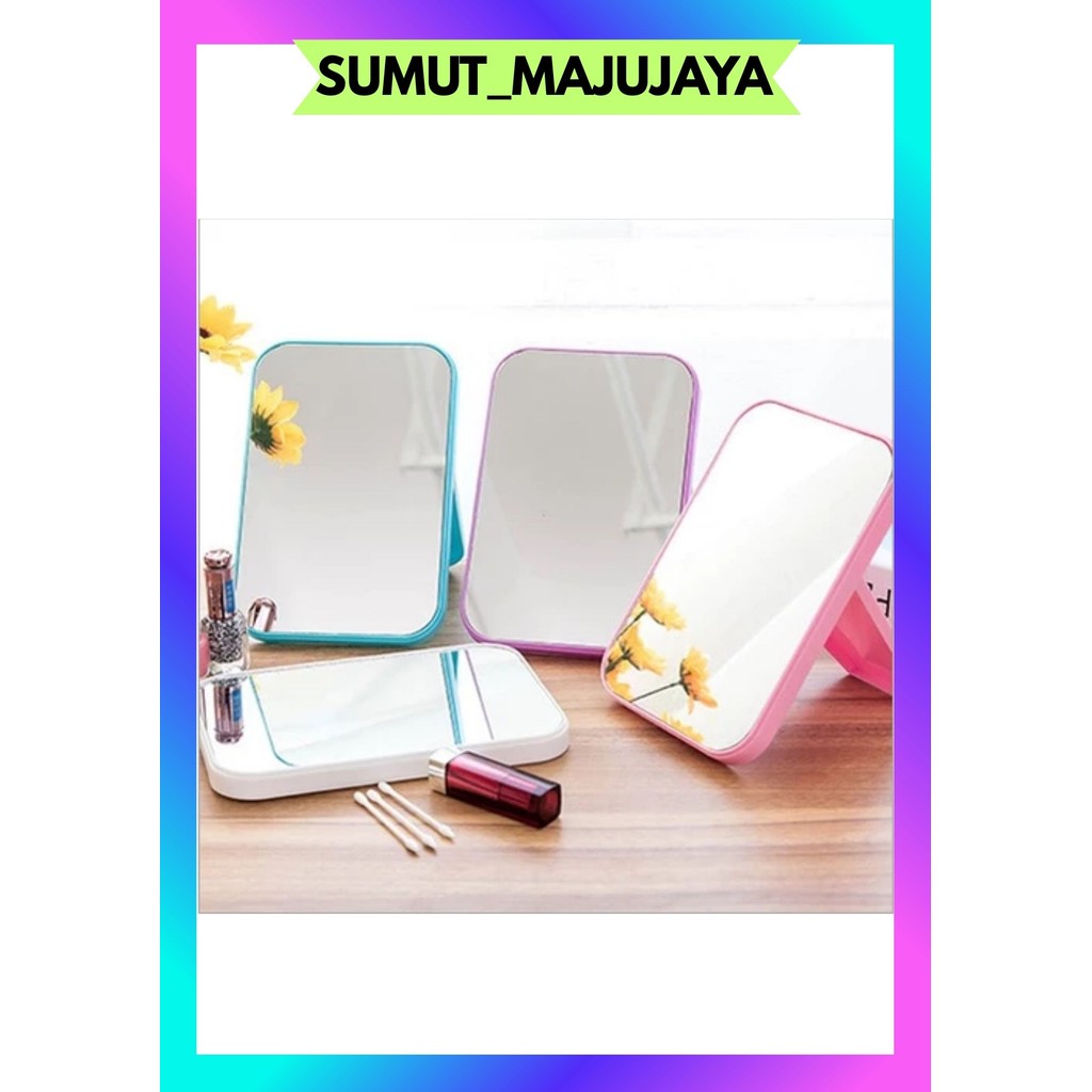 SMJ PORTABLE SQUARE FOLDING MIRROR / STANDING BEAUTY MIRROR SITTING MIRROR FOR MAKEUP FACE