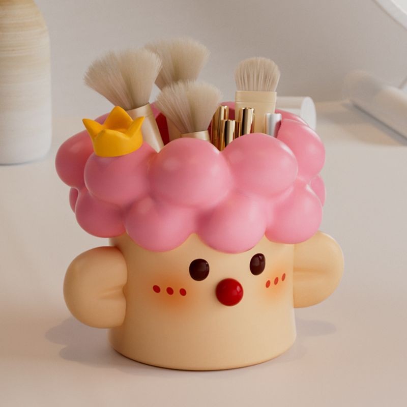 [ส่วนลด] หลอดเก็บแปรงแต่งหน้าน่ารักที่ใส่ปากกาเครื่องประดับที่เก็บมูลค่าสูงเครื่องสําอางลิปสติกเดสก์ท็อป Organi