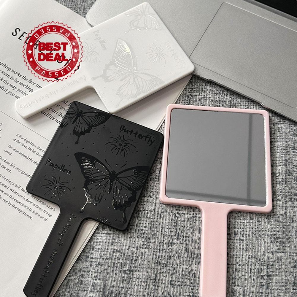 กระจกมือจับ Simple Butterfly Handheld Mirror กระจกแต่งหน้า Beauty Q1r3