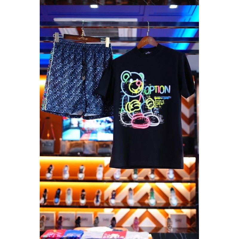 จำหน่ายเฉพาะเสื้อยืดเท่านั้น Option Set Option Bear Neon สะท้อนแสง S-5XL